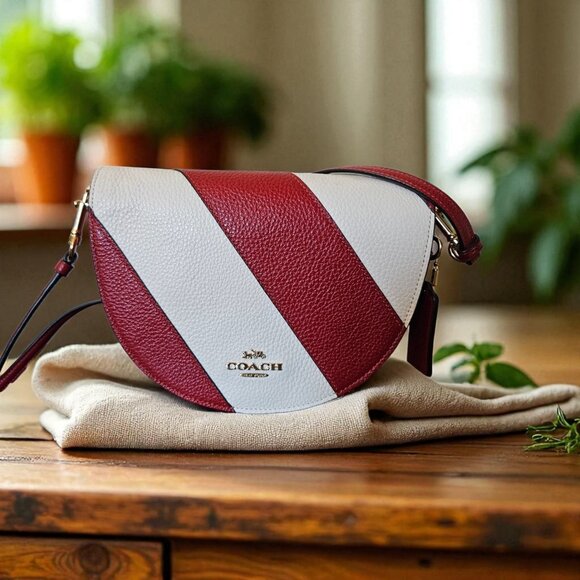 Coach Handbags - Coach C1429 Ellen Red/Chalk Mini Crossbody Shoulder Leather Bag Purse